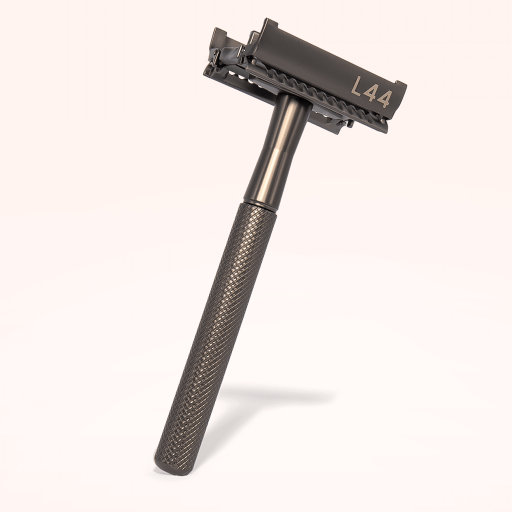 charcoal safety razor open