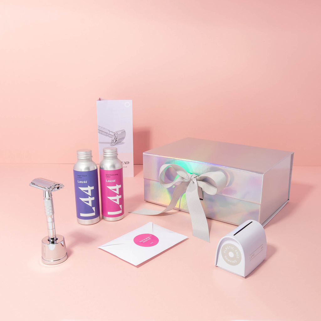 Deluxe Reusable Razor Gift Set - Silver - Lane 44