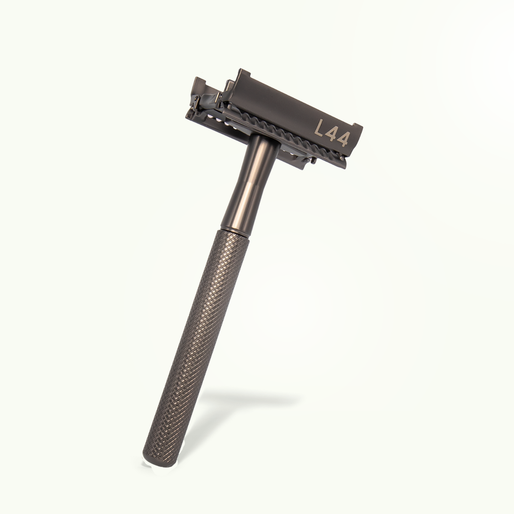 charcoal safety razor open